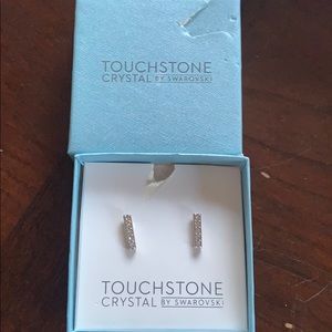 Touchstone Crystal Pave Bar Earrings